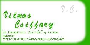 vilmos csiffary business card